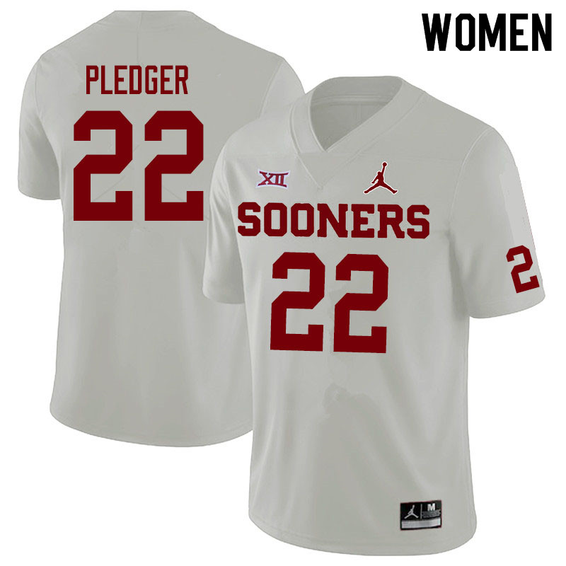 Jordan Brand Women #22 T.J. Pledger Oklahoma Sooners College Football Jerseys Sale-White